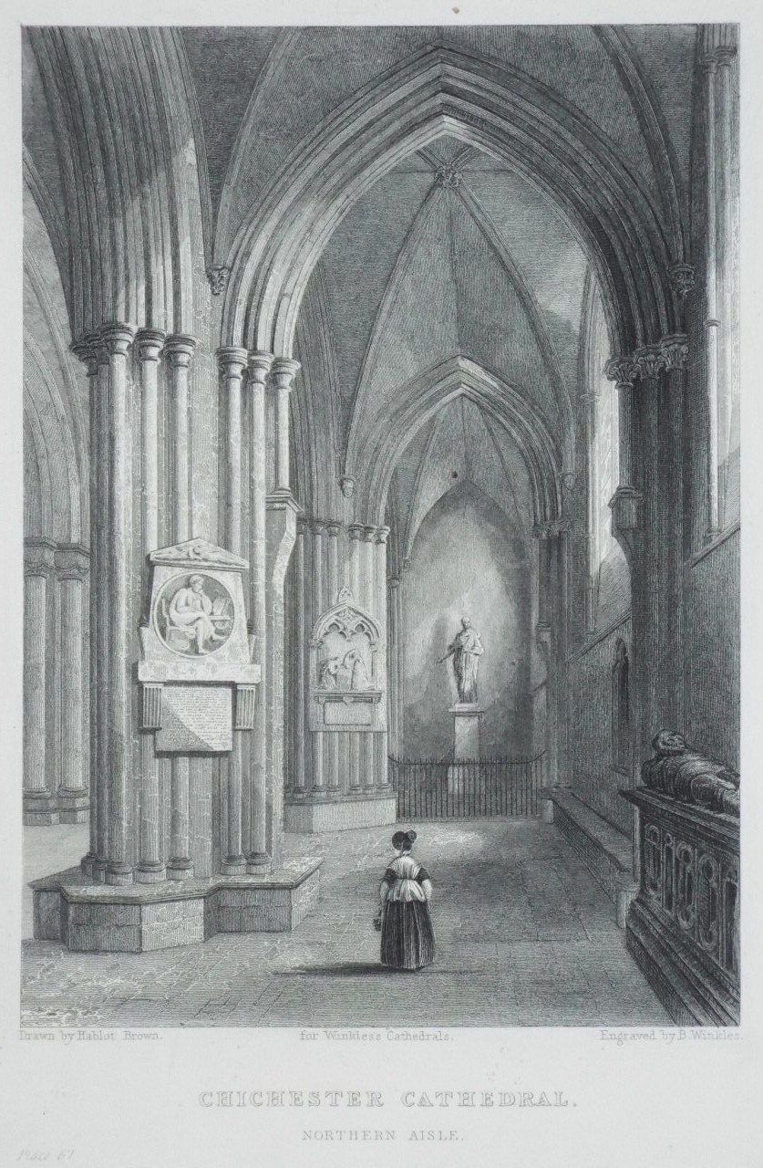 Print - Chichester Cathedral. Northern Aisle. - Winkles